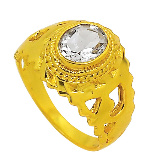 White Quartz Ring size-7 RM-1299 TR01217
