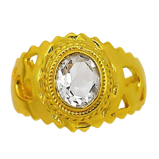 White Quartz Ring size-8 RM-1299 TR01220