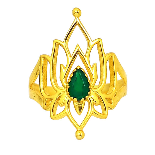 Green Onyx Ring size-6 RM-1526 TR01253