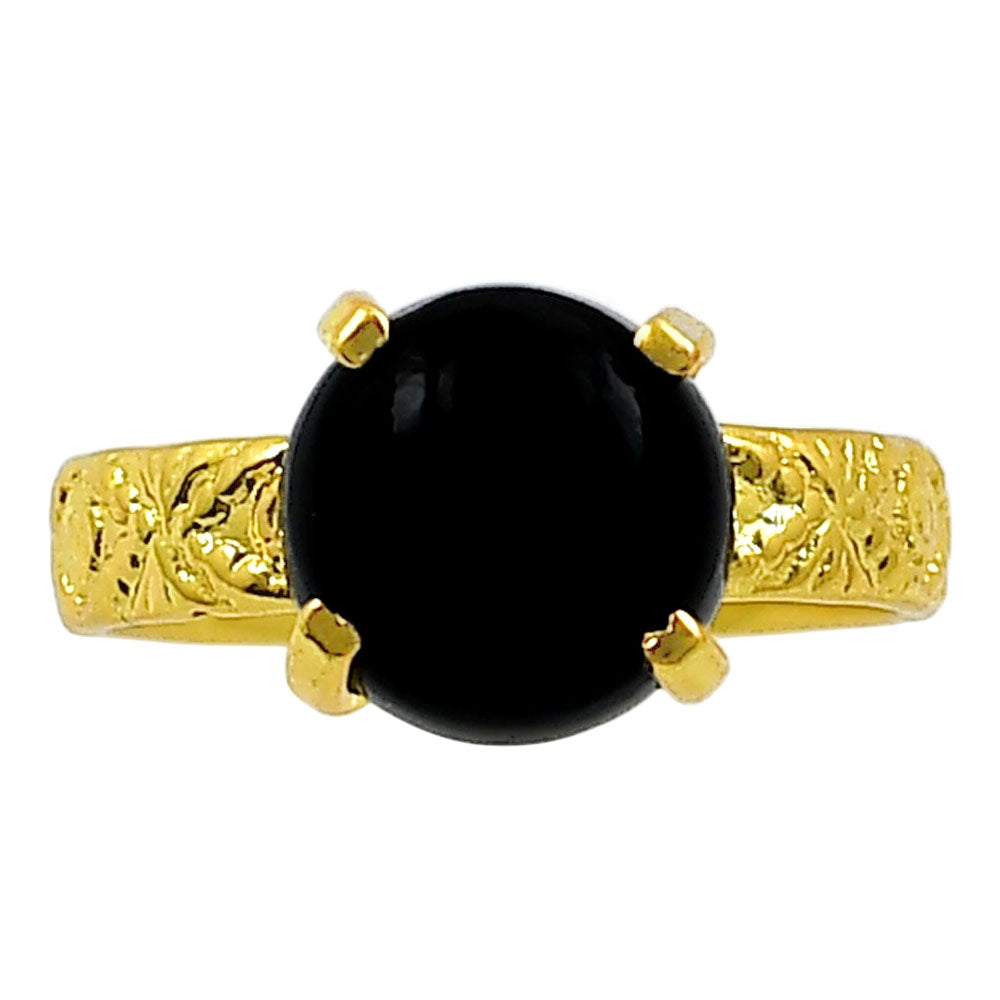 Black Onyx Ring size-9 RM-1019 TR01289