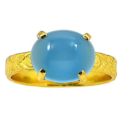 Blue Chalcedony Ring size-9 RM-1019 TR01307