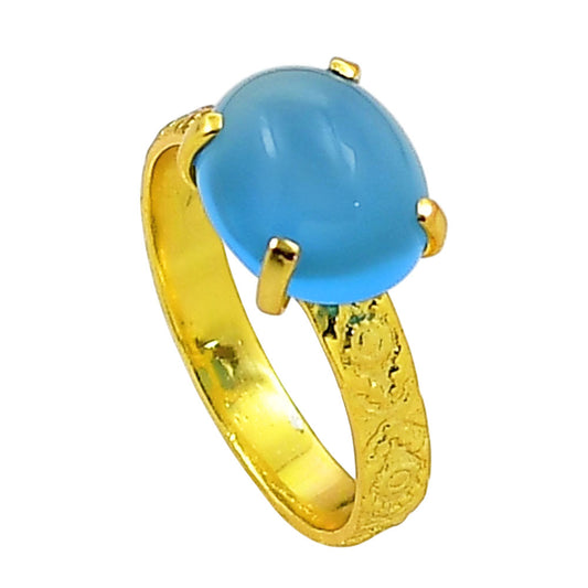 Blue Chalcedony Ring size-9 RM-1019 TR01307