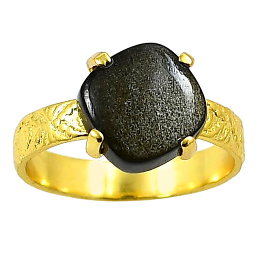Black Obsidian Ring size-8 RM-1019 TR01317