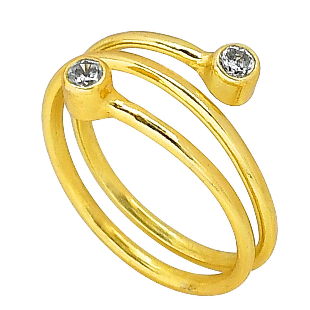 White Zircon Ring size-8 RM-1185 TR01477