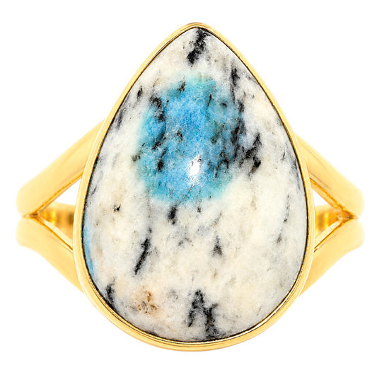 K2 Blue - Azurite In Quartz Ring size-6 RM-1002 TR01523