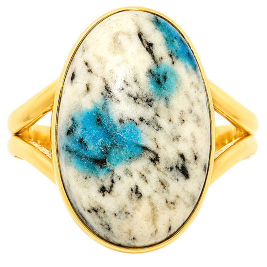 K2 Blue - Azurite In Quartz Ring size-6 RM-1002 TR01524