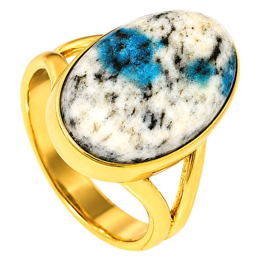 K2 Blue - Azurite In Quartz Ring size-6 RM-1002 TR01524