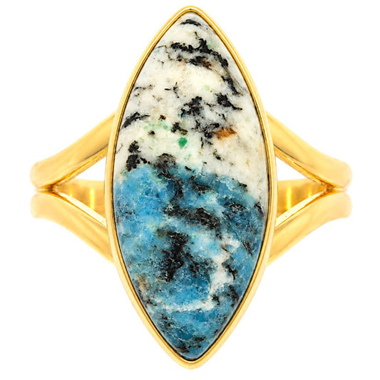 K2 Blue - Azurite In Quartz Ring size-7 RM-1002 TR01526