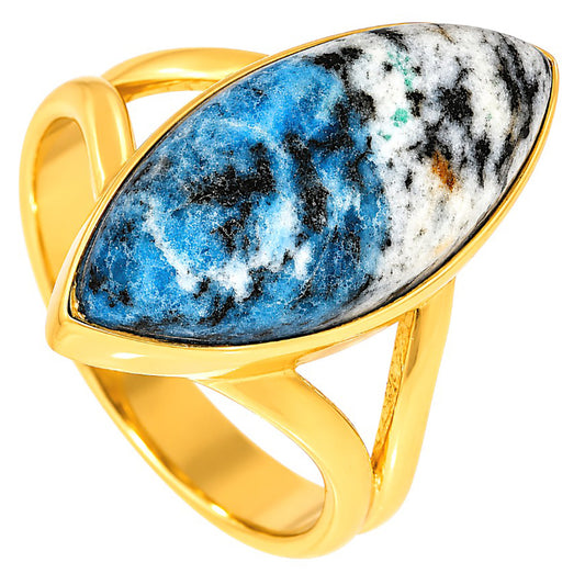 K2 Blue - Azurite In Quartz Ring size-7 RM-1002 TR01526