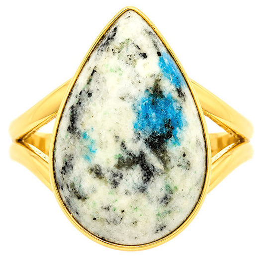 K2 Blue - Azurite In Quartz Ring size-7 RM-1002 TR01527