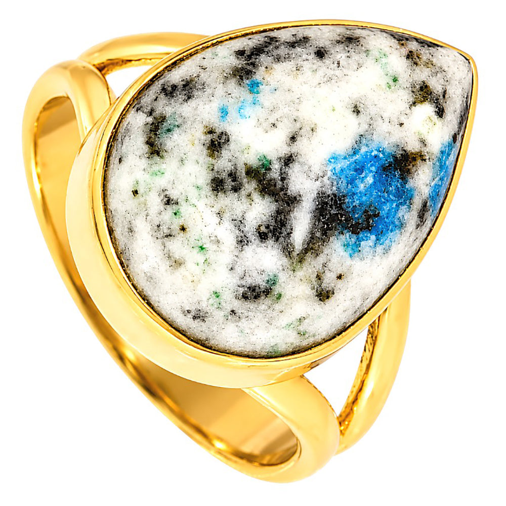 K2 Blue - Azurite In Quartz Ring size-7 RM-1002 TR01527