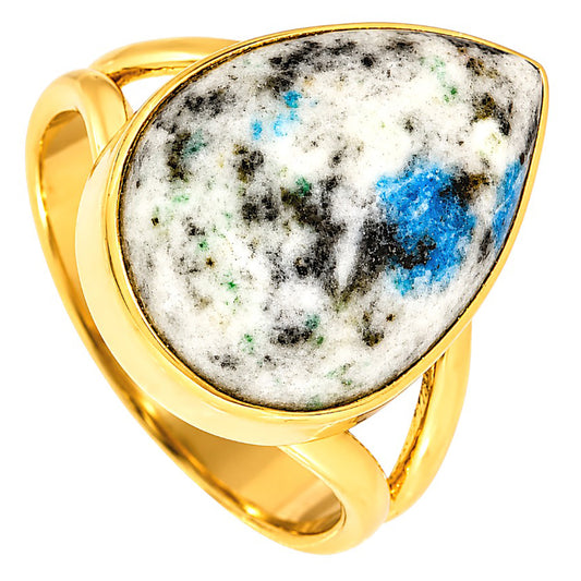 K2 Blue - Azurite In Quartz Ring size-7 RM-1002 TR01527