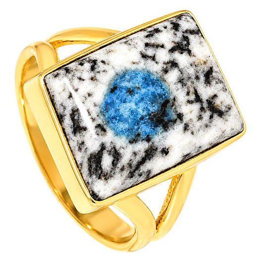 K2 Blue - Azurite In Quartz Ring size-7.5 RM-1002 TR01528