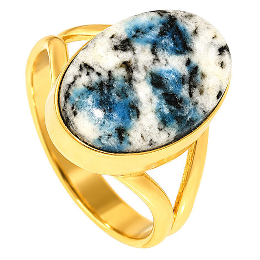 K2 Blue - Azurite In Quartz Ring size-9 RM-1002 TR01529