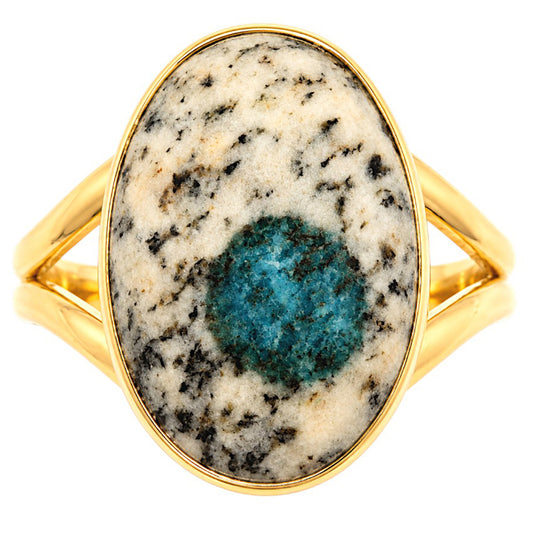 K2 Blue - Azurite In Quartz Ring size-9 RM-1002 TR01530