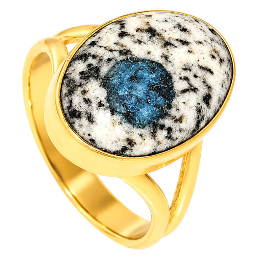 K2 Blue - Azurite In Quartz Ring size-9 RM-1002 TR01530