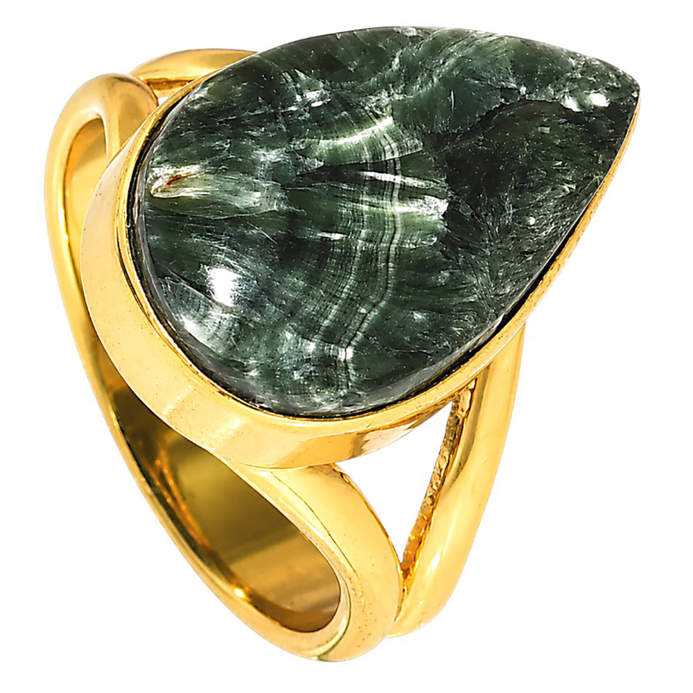 Russian Seraphinite Ring size-6 RM-1002 TR01534