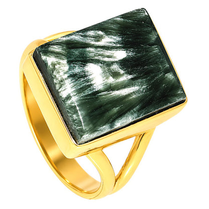 Russian Seraphinite Ring size-8 RM-1002 TR01539
