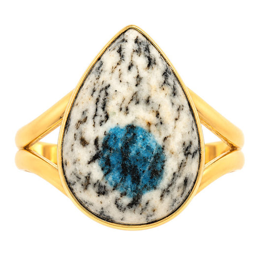 K2 Blue - Azurite In Quartz Ring size-8 RM-1002 TR01589