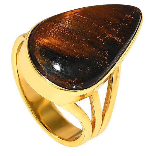 Blue Tiger Eye Ring size-6 RM-1003 TR01605