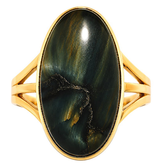 Blue Tiger Eye Ring size-8 RM-1003 TR01611