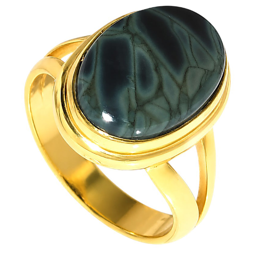Spider Web Obsidian Ring size-6 RM-1008 TR01690