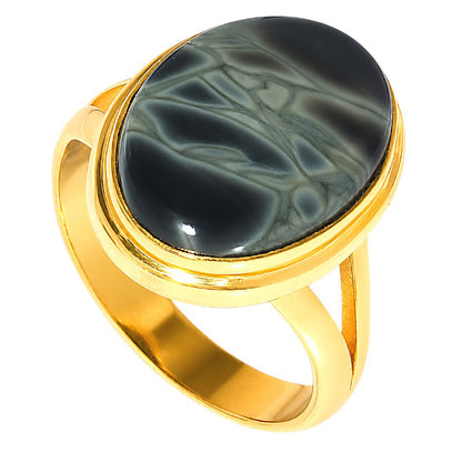 Spider Web Obsidian Ring size-8 RM-1008 TR01692