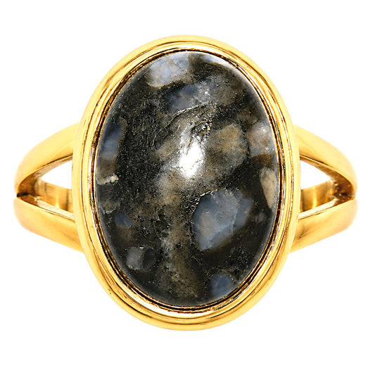 Llanite Blue Opal Crystal Sphere Ring size-6 RM-1008 TR01704