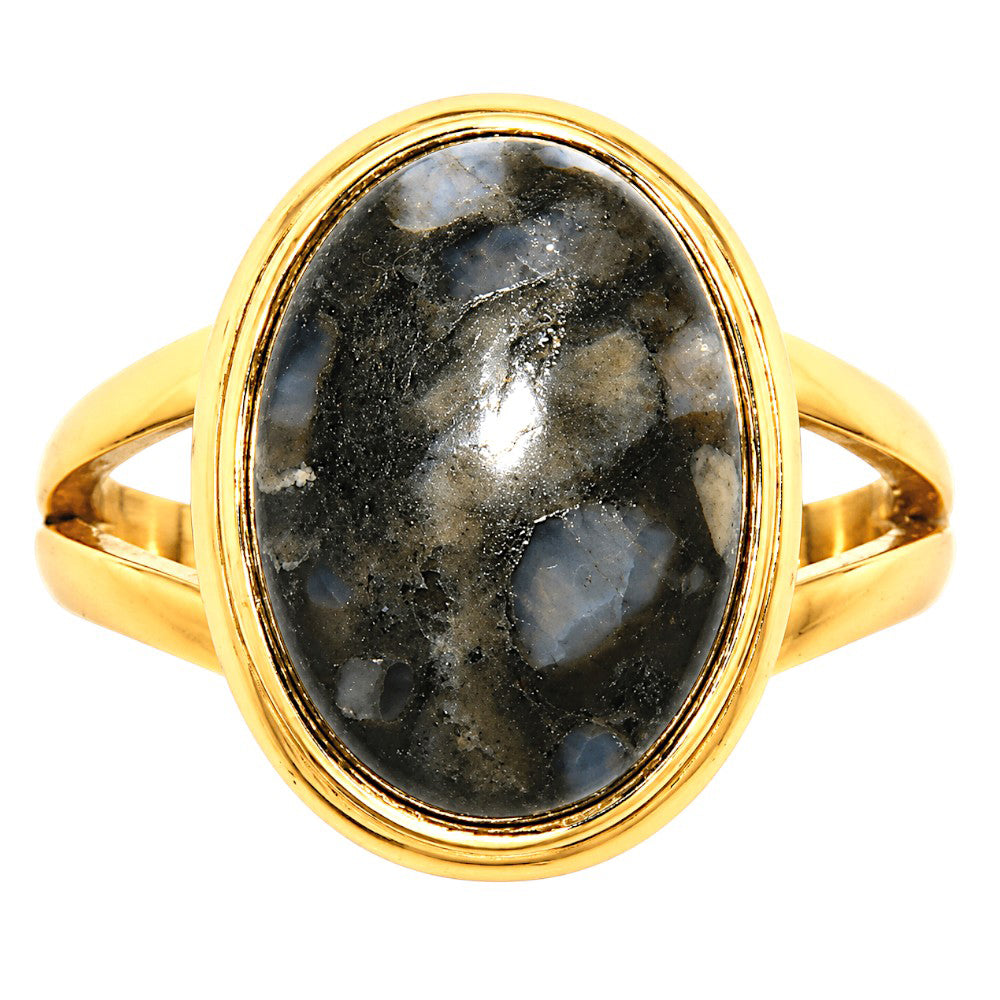 Llanite Blue Opal Crystal Sphere Ring size-6 RM-1008 TR01704