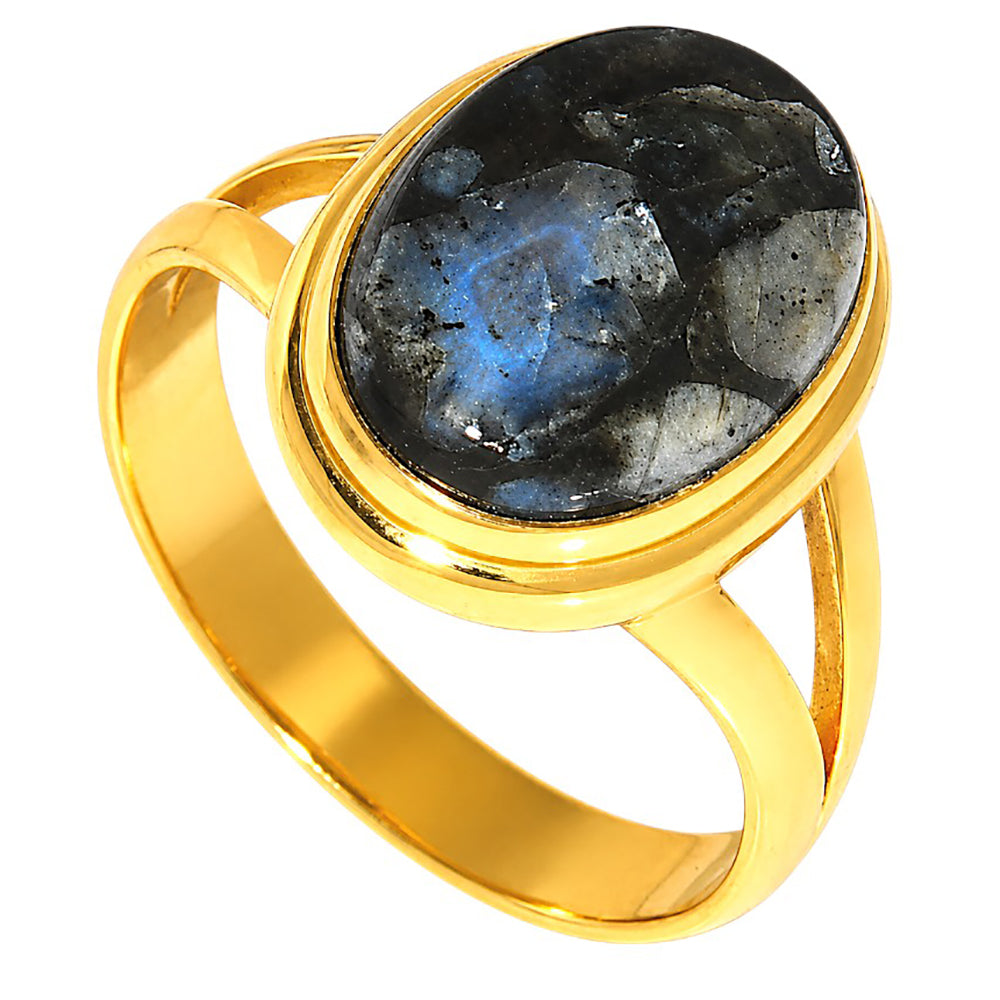 Llanite Blue Opal Crystal Sphere Ring size-7 RM-1008 TR01706