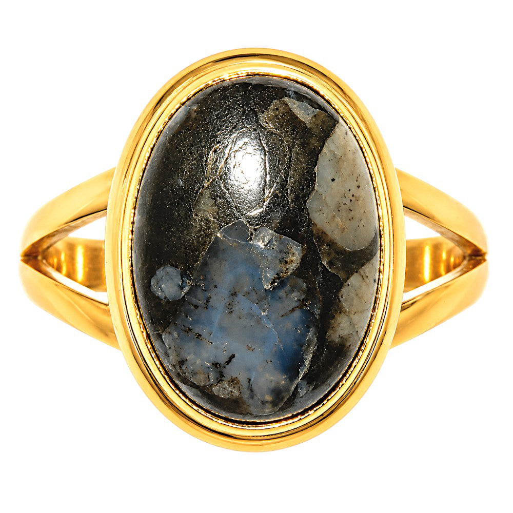 Llanite Blue Opal Crystal Sphere Ring size-7 RM-1008 TR01706