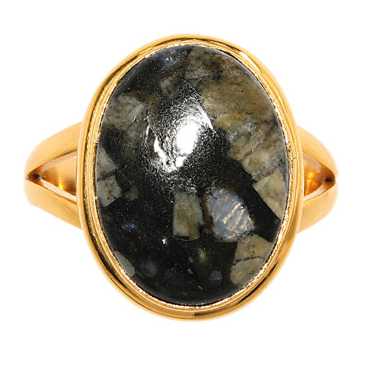 Llanite Blue Opal Crystal Sphere Ring size-8 RM-1008 TR01708