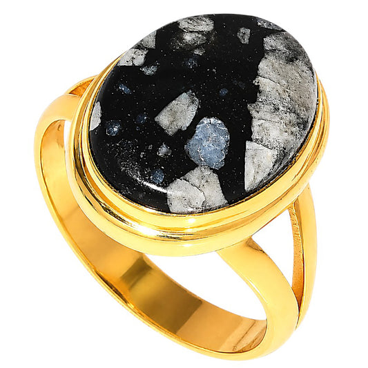 Llanite Blue Opal Crystal Sphere Ring size-8 RM-1008 TR01708
