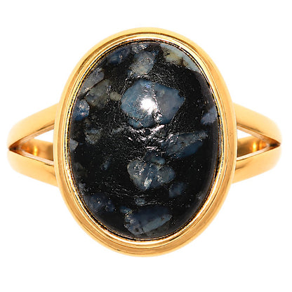 Llanite Blue Opal Crystal Sphere Ring size-9 RM-1008 TR01709