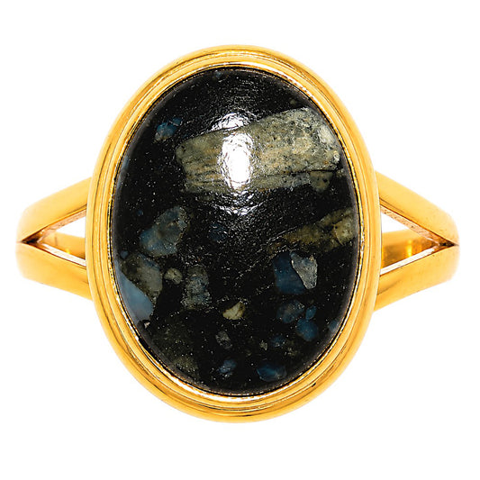 Llanite Blue Opal Crystal Sphere Ring size-10 RM-1008 TR01712