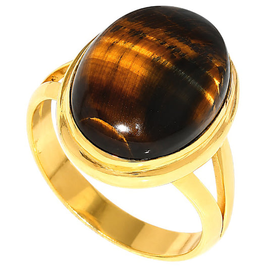 Blue Tiger Eye Ring size-8 RM-1008 TR01763