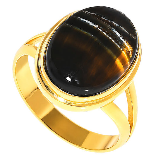 Blue Tiger Eye Ring size-9 RM-1008 TR01765