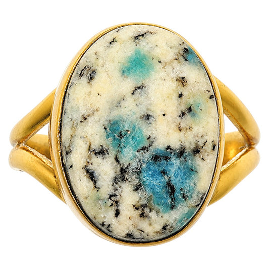 K2 Blue - Azurite In Quartz Ring size-8 RM-1002 TR01795