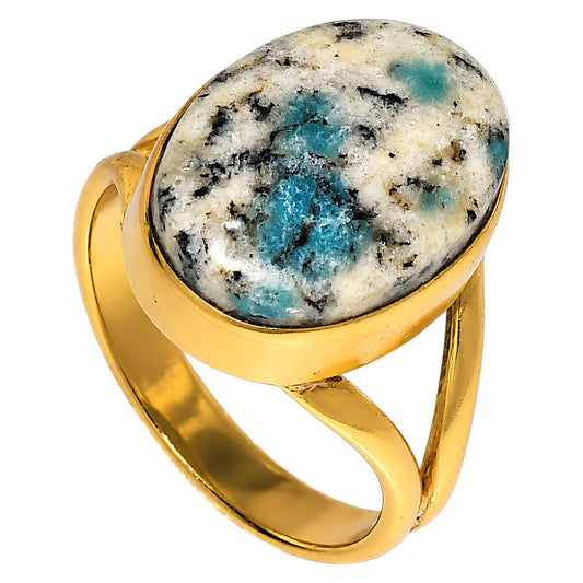 K2 Blue - Azurite In Quartz Ring size-8 RM-1002 TR01795