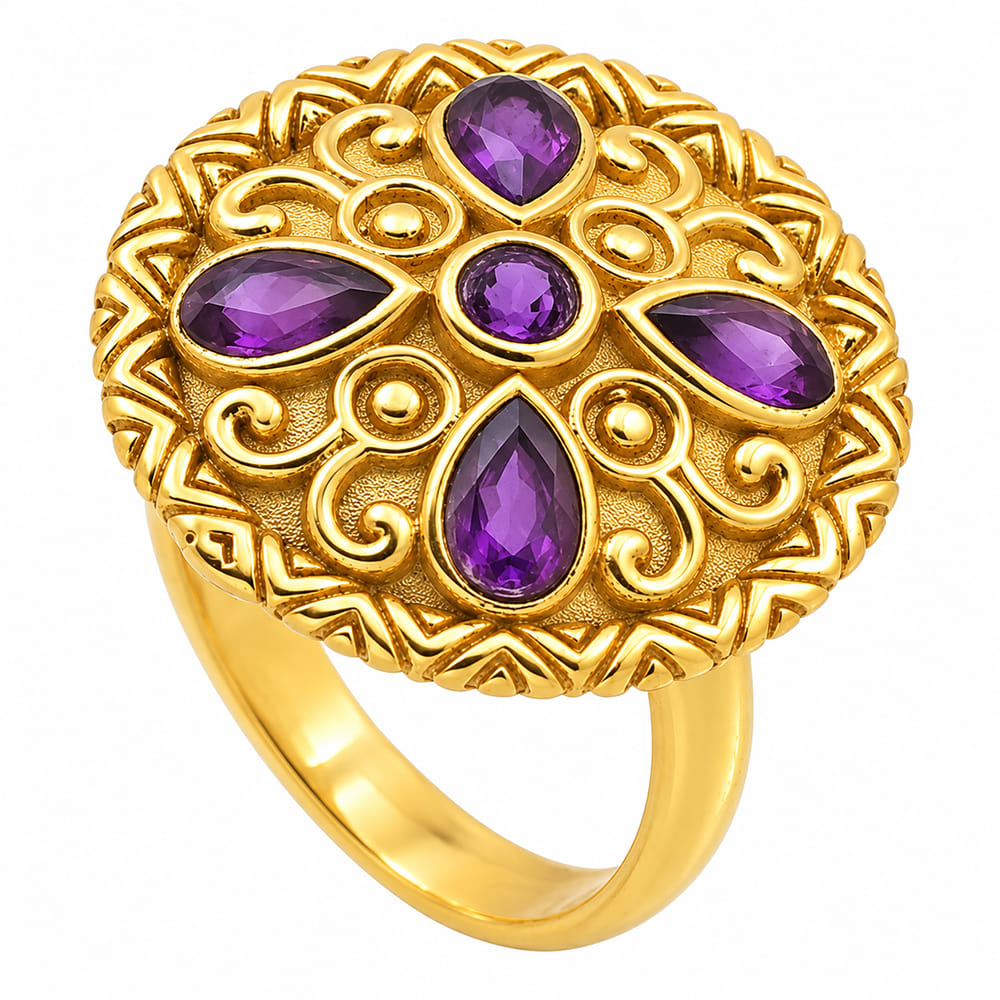 African Amethyst Ring size-6 RM-1792 TR01807