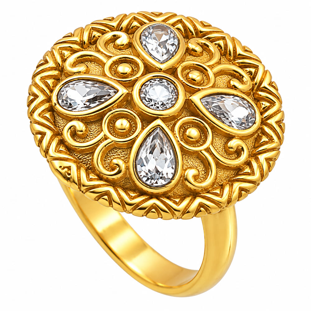 White Zircon Ring size-8 RM-1792 TR01809