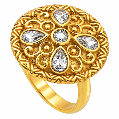 White Zircon Ring size-8 RM-1792 TR01809