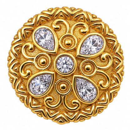 White Zircon Ring size-8 RM-1792 TR01809
