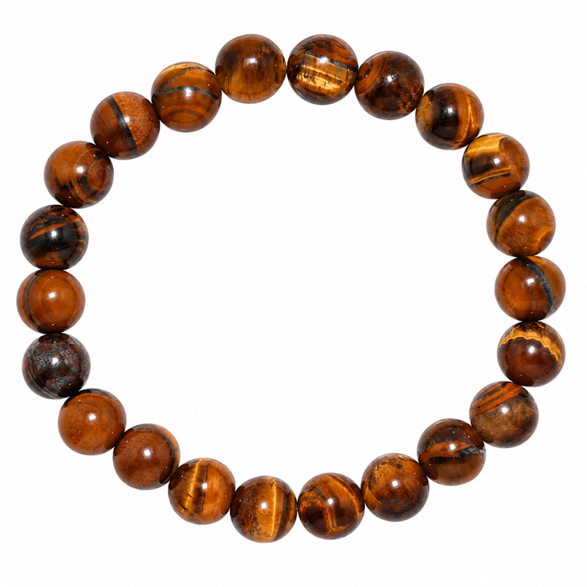 Natural Tiger Eye Unisex Bracelet for Protection, Courage & Good Luck Stone UBB1001_A