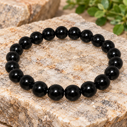 Natural Black Obsidian Unisex Bracelet for Protection, Grounding & Healing UBB1002_A
