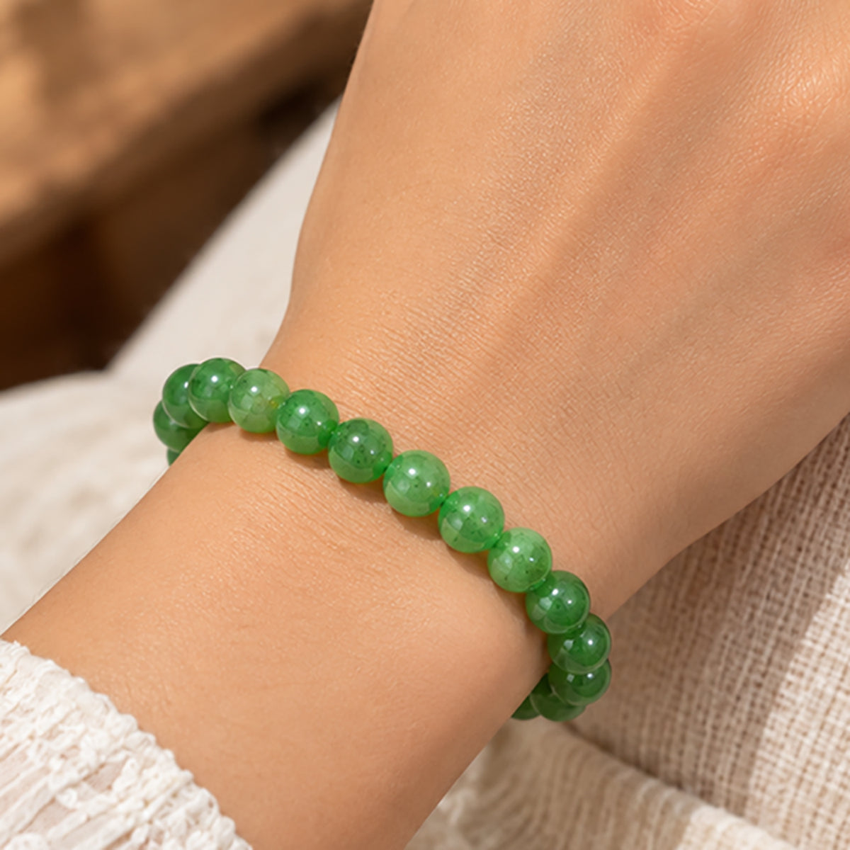 Natural Green Aventurine Unisex Bracelet for Luck, Prosperity & Positivity UBB1004_A