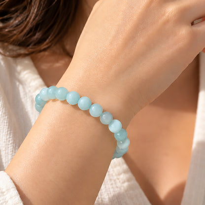 Natural Aquamarine Unisex Bracelet for Calm, Clarity & Communication UBB1008_A