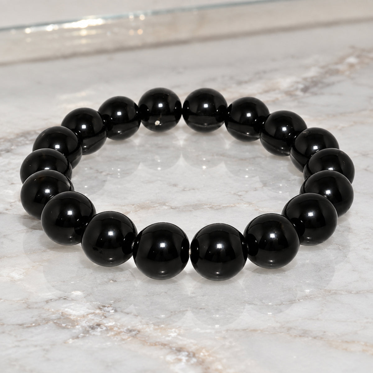 Natural Black Obsidian Unisex Bracelet for Protection, Grounding & Healing UBB1009_A