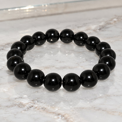 Natural Black Obsidian Unisex Bracelet for Protection, Grounding & Healing UBB1009_A