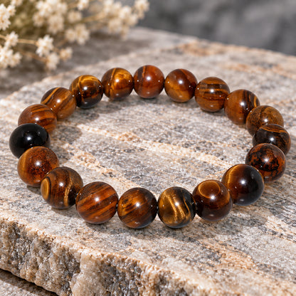 Natural Tiger Eye Unisex Bracelet for Protection, Courage & Good Luck Stone UBB1010_A